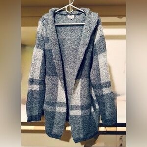 Substantial Hooded open-front Sweater Jacket